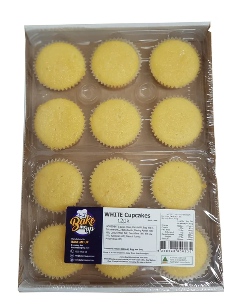 Bake Me Up Frozen Cupcakes White Pack of 12