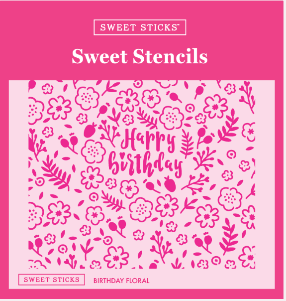 Birthday Floral Stencil by Sweet Sticks