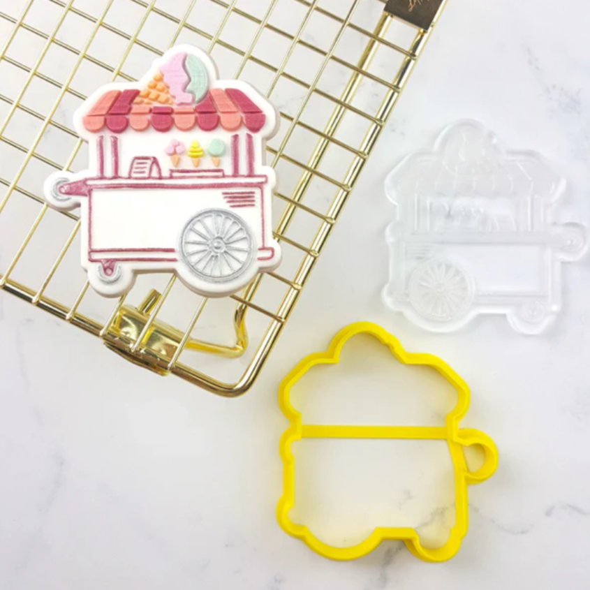 Custom Cookie Cutters Icecream Cart Cutter and Debosser