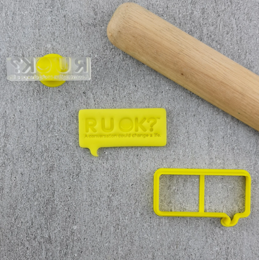 Custom Cookie Cutters R U OK? Speech Bubble Imprint Set (Charity Approved)