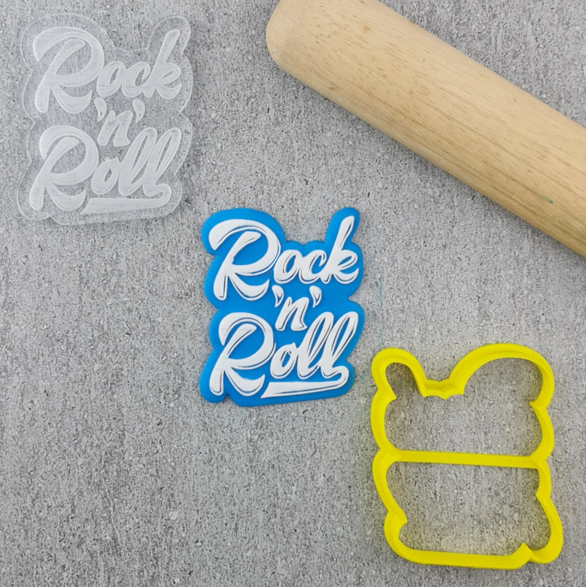 Custom Cookie Cutters Rock'n Roll Cutter and Debosser Set