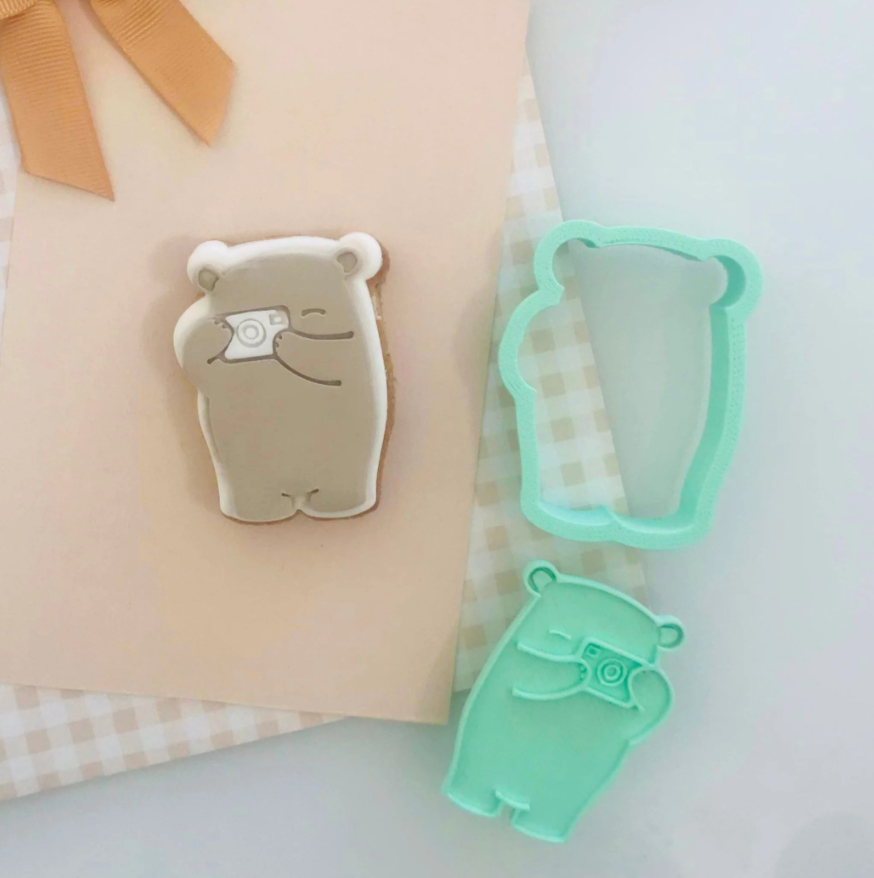 Bento Minis Cutter and Embosser Sets - Papa Bear - Camera Bear (SweetP Cutters)