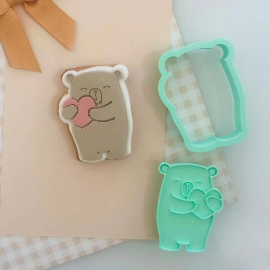 Bento Minis Cutter and Embosser Sets - Papa Bear - Heart Bear (SweetP Cutters)