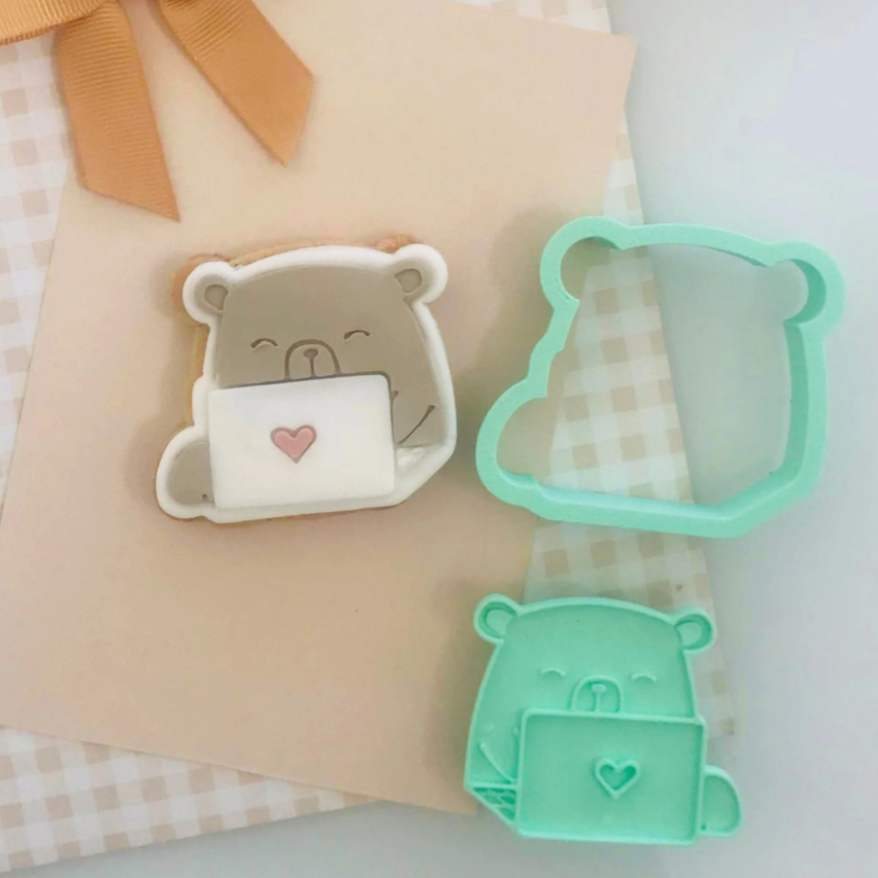 Bento Minis Cutter and Embosser Sets - Papa Bear - Laptop Bear (SweetP Cutters)