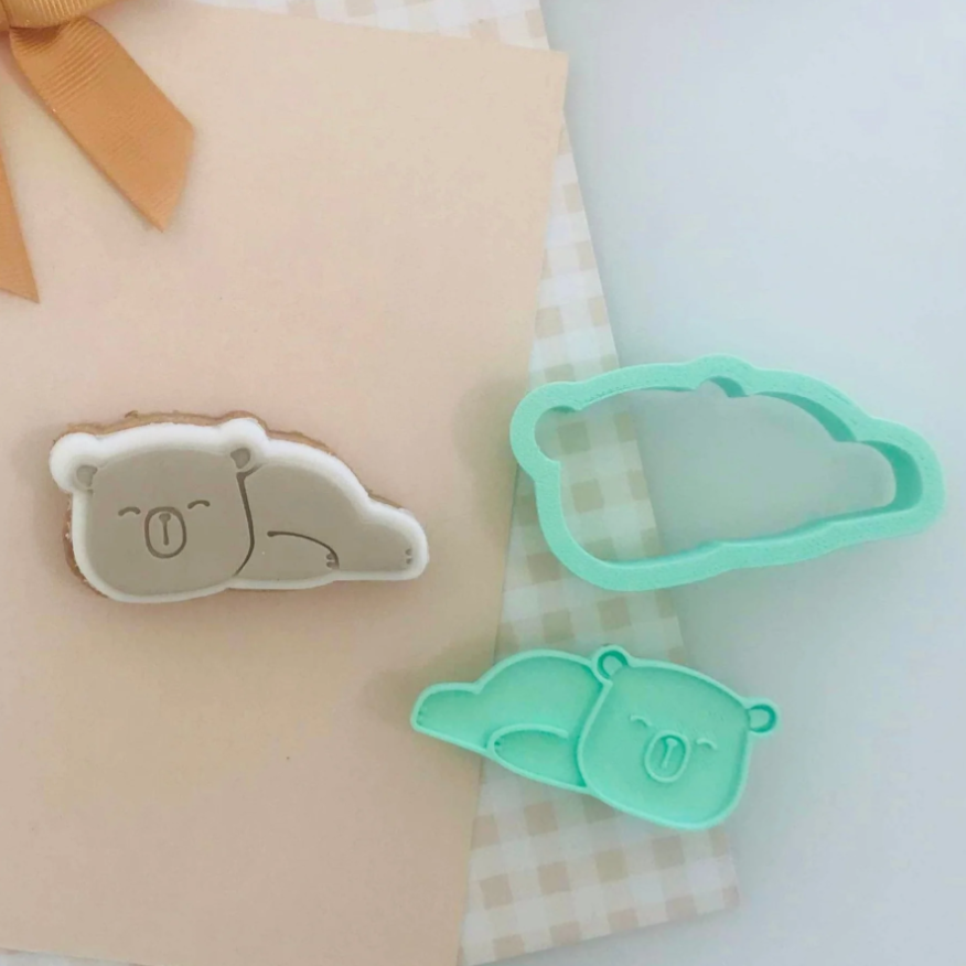 Bento Minis Cutter and Embosser Sets - Papa Bear - Sleepy Bear (SweetP Cutters)