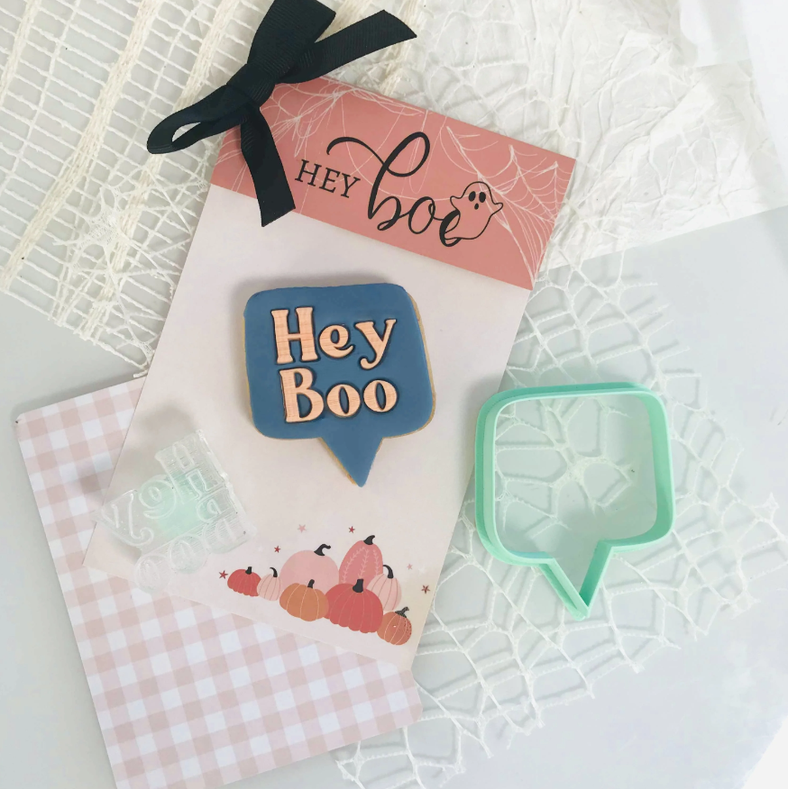 Bento Minis Cutter and Embosser Sets - Halloween - Hey Boo Speech Bubble (SweetP Cutters)