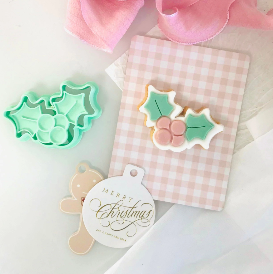 Bento Minis Cutter and Embosser Sets - Holly (SweetP Cutters)