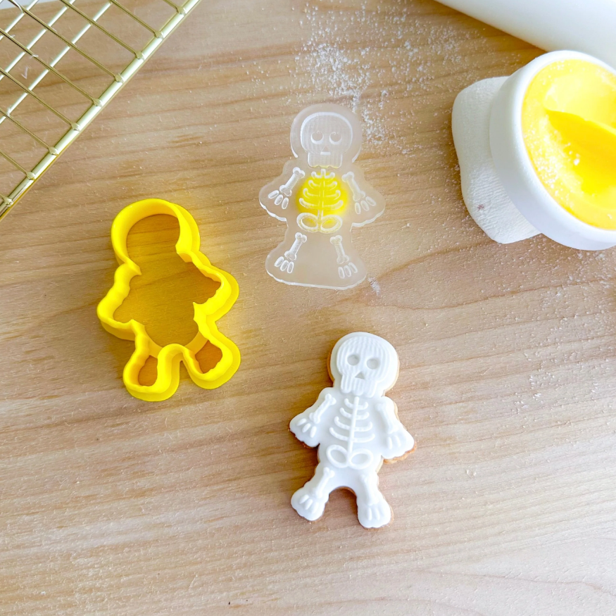 Custom Cookie Cutter Mini Skeleton Cutter and Debosser Set