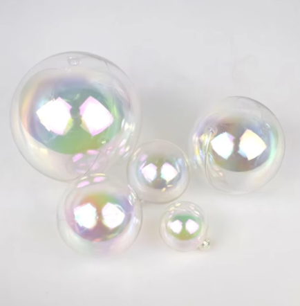 Cake Ball Toppers 10pc Mixed Sizes - Transparent Iridescent