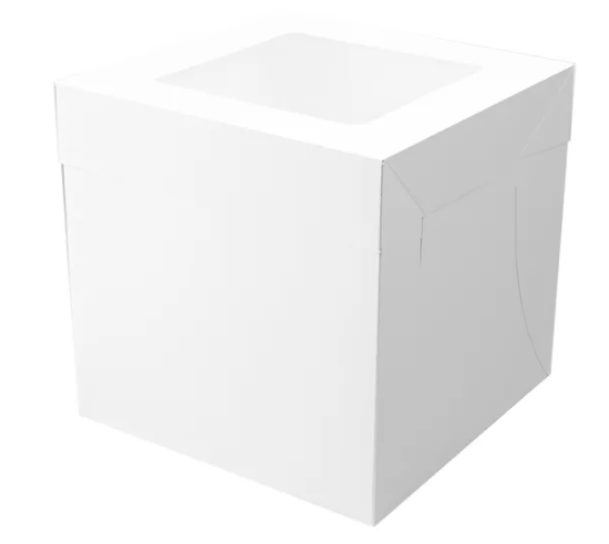 Mondo White Cake Box 12" Tall - 8x8x12