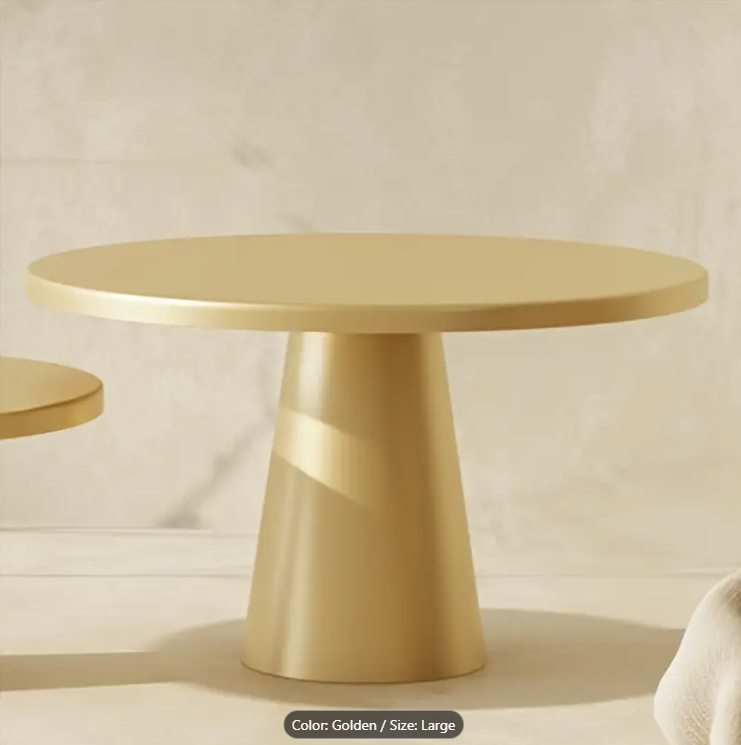 25cm Round Metal Cake Stand - Golden