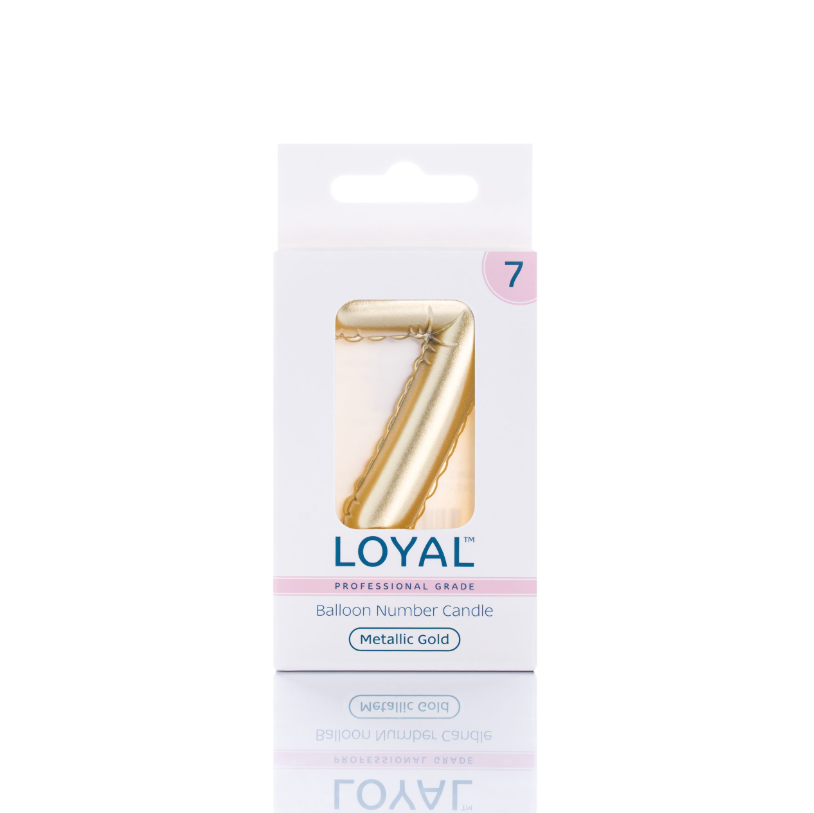Number Candle Balloon No.7 Metallic Gold