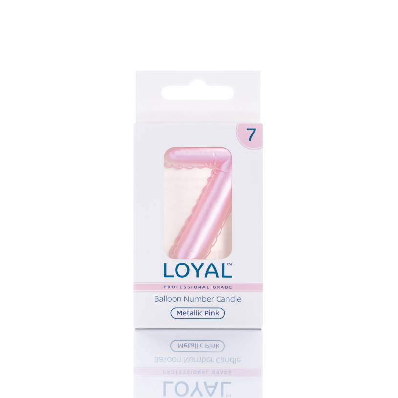 Number Candle Balloon No.7 Metallic Pink