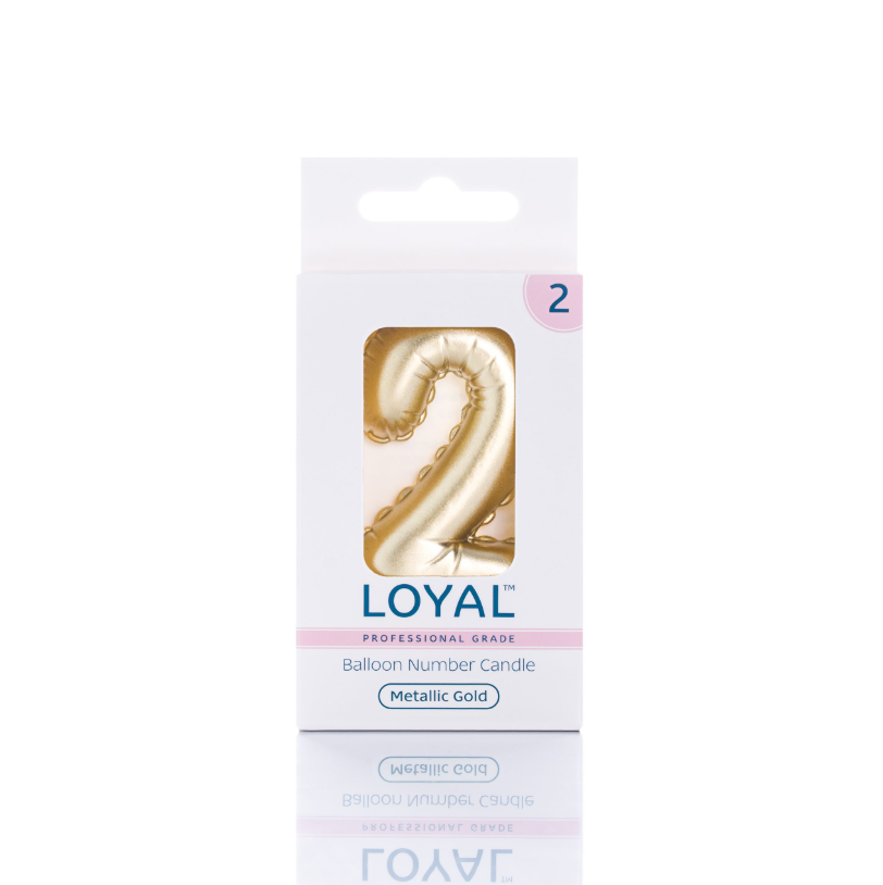 Number Candle Balloon No.2 Metallic Gold