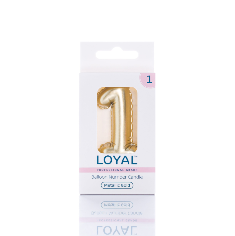 Number Candle Balloon No.1 Metallic Gold