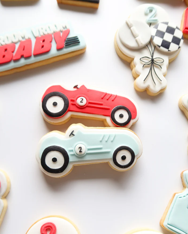 Boss Embossers - Driverless Vintage Race Car & Number Set with Stamp and Cutter