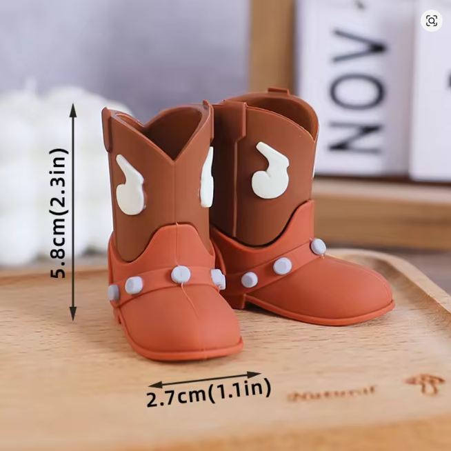 Cake Topper Cowboy Boots Brown