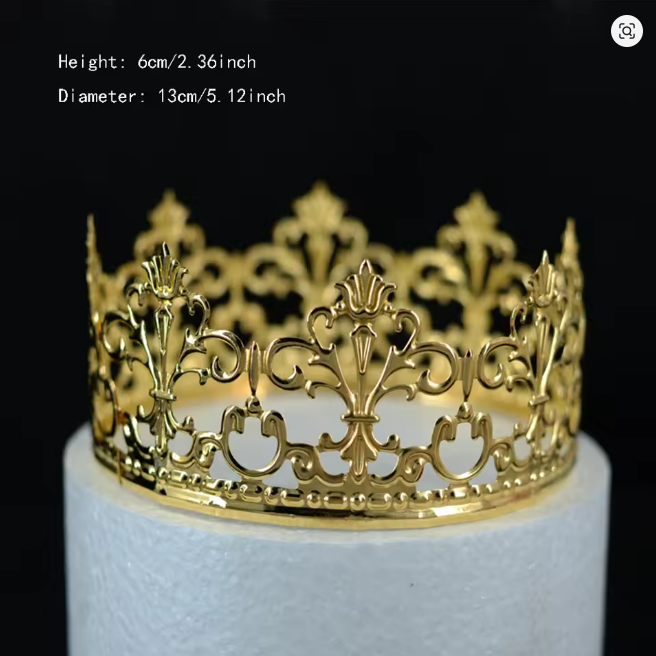 Cake Topper Gold Crown 13cm