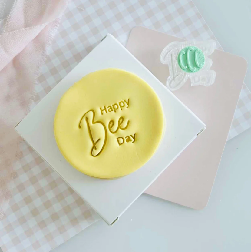 Happy Bee Day Text Stamp - SweetP Cutters