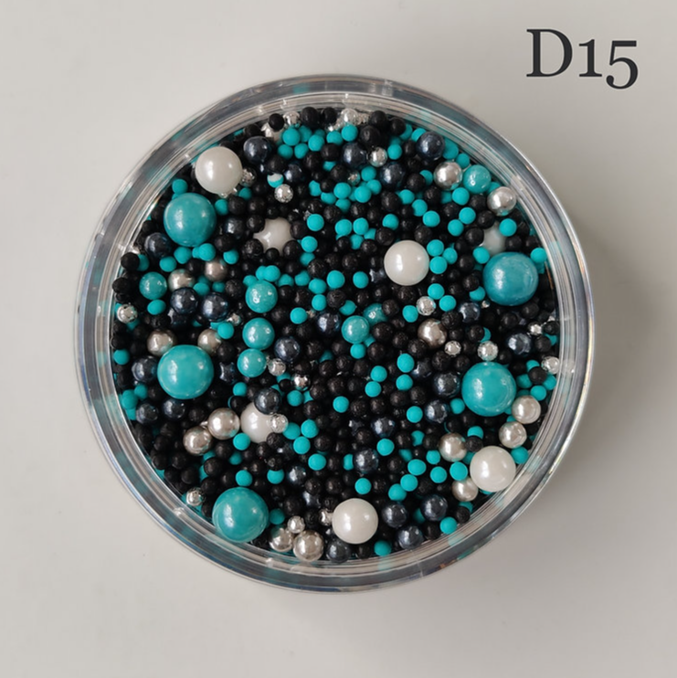 PICNART Teal/Black/Silver/White Deluxe Sprinkles Blend 120g