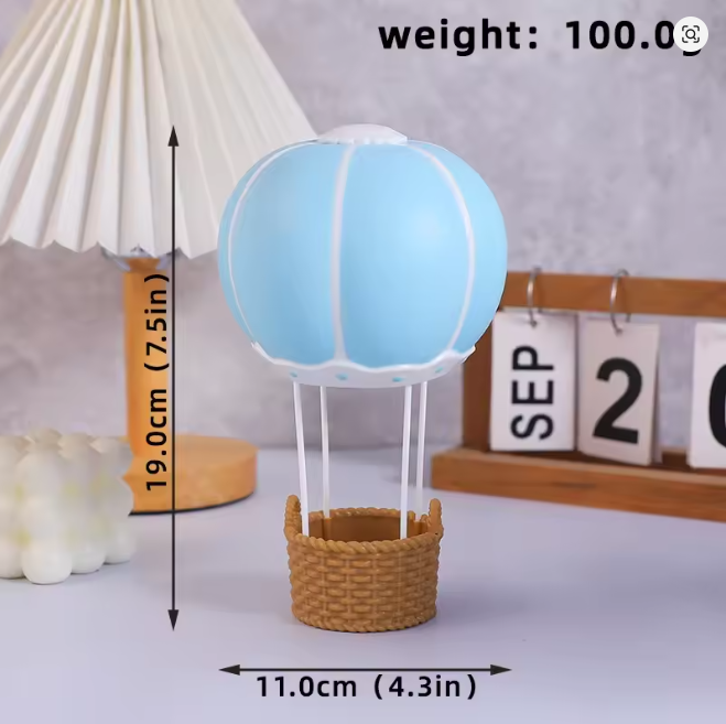 Cake Topper - Hot Air Balloon Blue