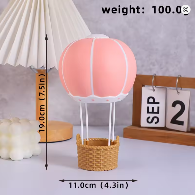 Cake Topper - Hot Air Balloon Pink