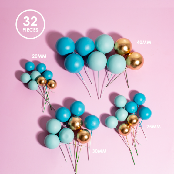 SPRINKS Cake Ball Toppers 32 Pack - Bold in Blue