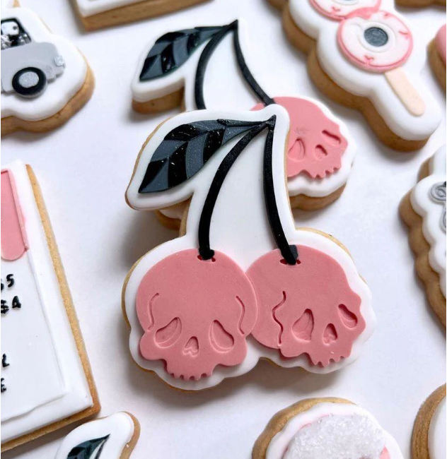 Boss Embossers - Skull Cherries Standard Size Debosser & Cutter