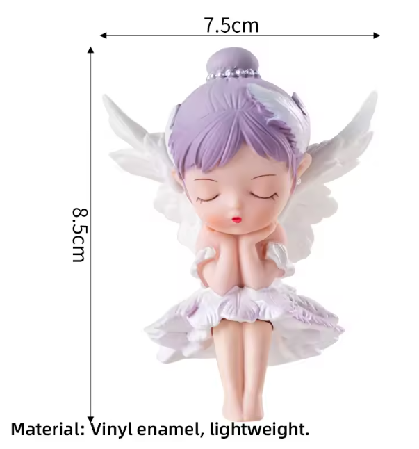 Cake Topper Fairy with Purple Hair