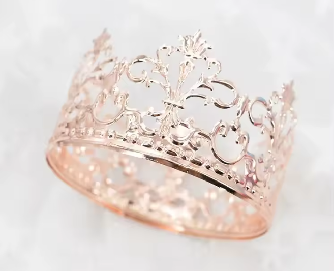 Cake Topper Rose Gold Crown 13cm