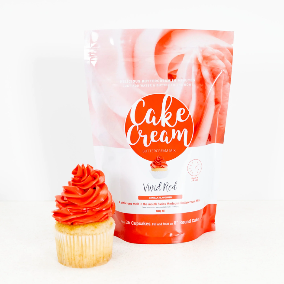 Cake Cream Swiss Meringue Buttercream - Vivid Red 800g