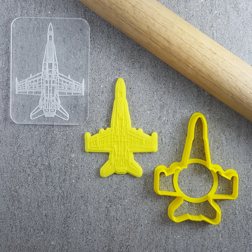 Custom Cookie Cutters - F1 Super Hornet Cutter and Debosser Set
