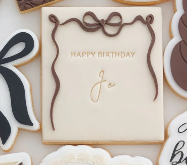 Boss Embossers - Draped Bow on Rectangle based Stamp and Cutter