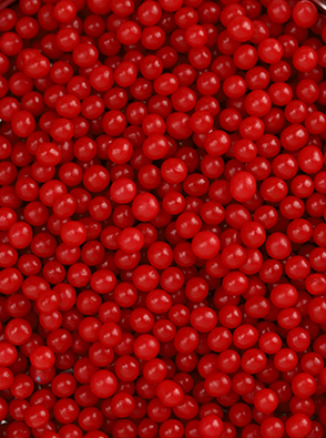 4mm Shiny Red Edible Cachous Pearls - 100g