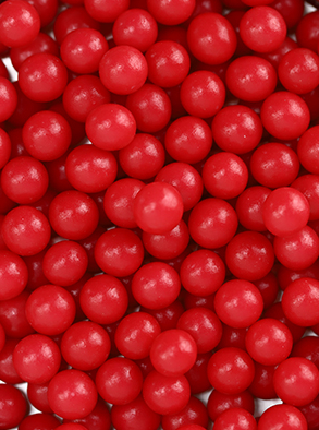 8mm Shiny Red Edible Cachous Pearls - 100g