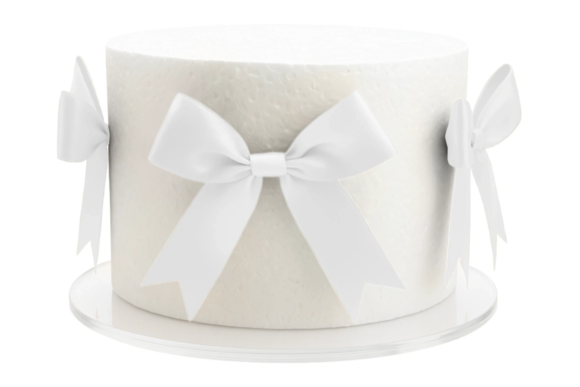 White Satin Bows Pack of 6