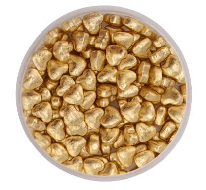 Metallic Gold Heart Iconic Sprinkles - 100g
