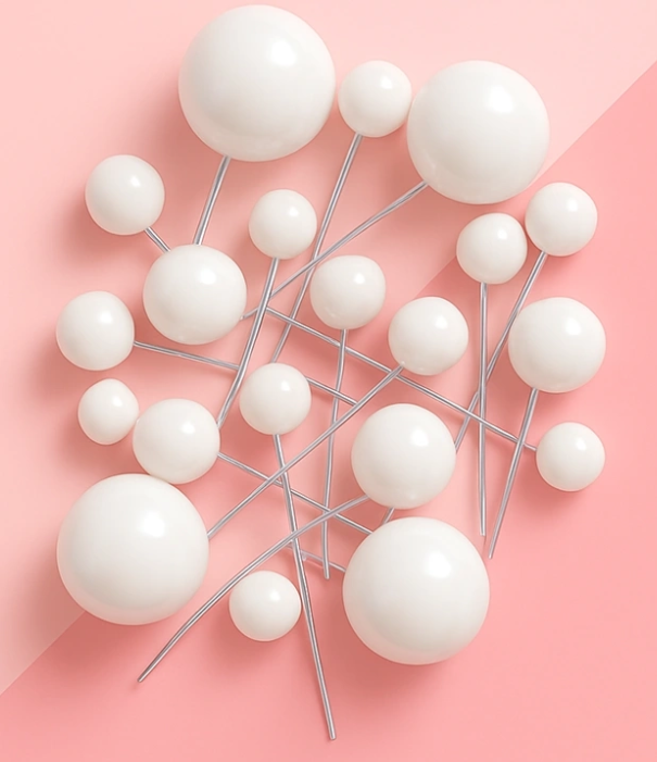 White Ball Toppers 20pc