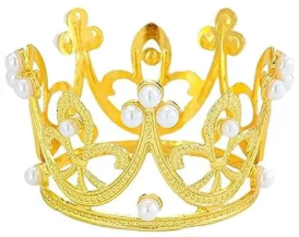Cake & Cupcake Toppers Gold/Pearl Crown 2"