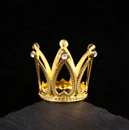 Cake & Cupcake Toppers Gold/Diamante Crown 3.3cm