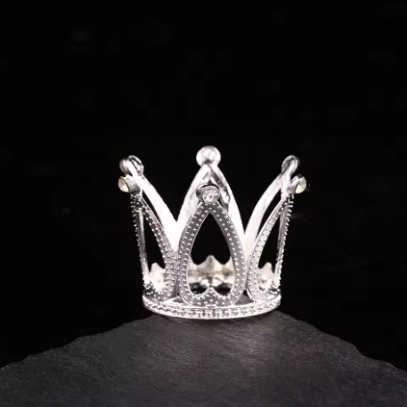 Cake & Cupcake Toppers Silver/Diamante Crown 3.3cm