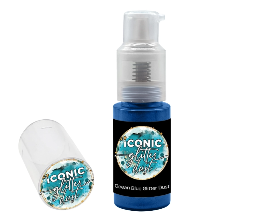 Blue Ocean Glitter Puff