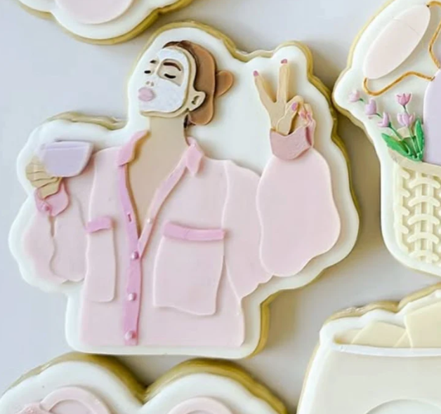Boss Embossers - Spa Day Feels Woman with Face Mask and Coffee Debosser & Cutter