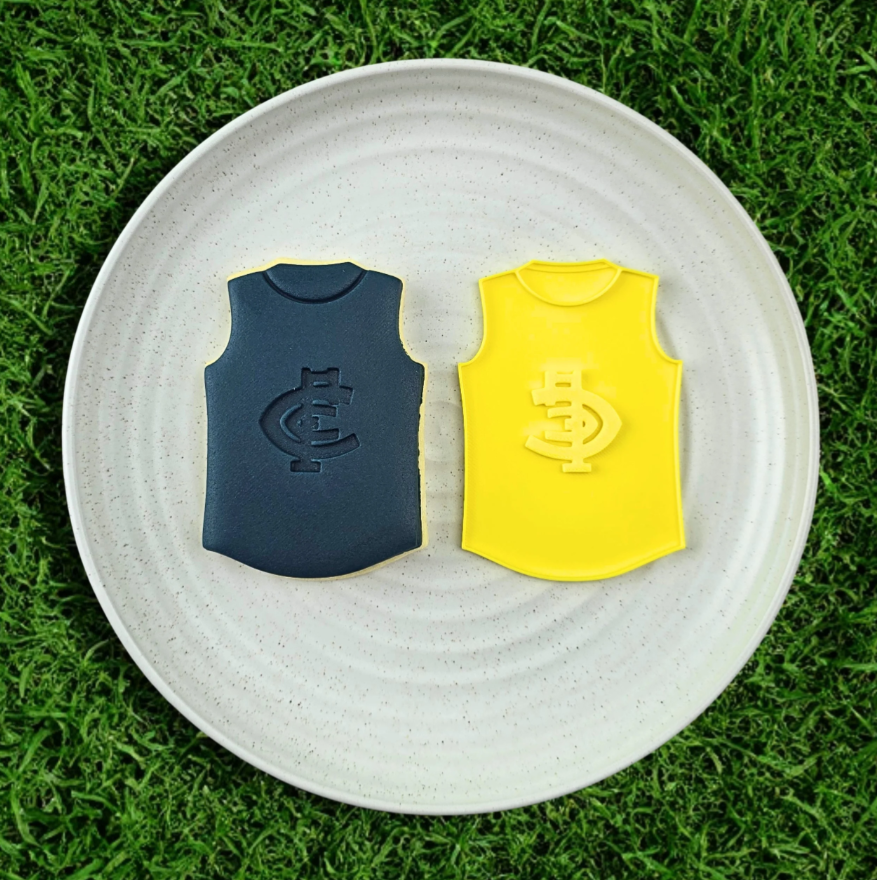 Custom Cookie Cutters - AFL Football Team Guernsey Embosser Carlton