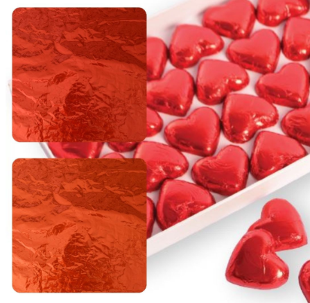 Foil For Wrapping Chocolates - 4pk Red & Tangerine
