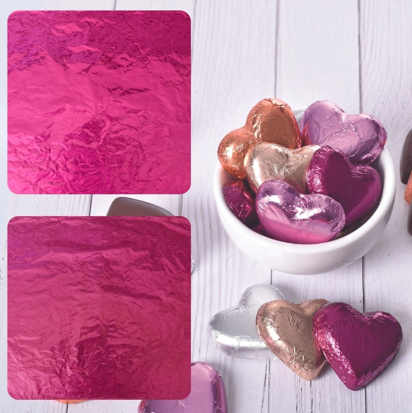 Foil For Wrapping Chocolates - 4pk Hot Pink & Plum