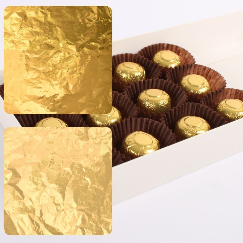 Foil For Wrapping Chocolates - 4pk Light Gold & Dark Gold