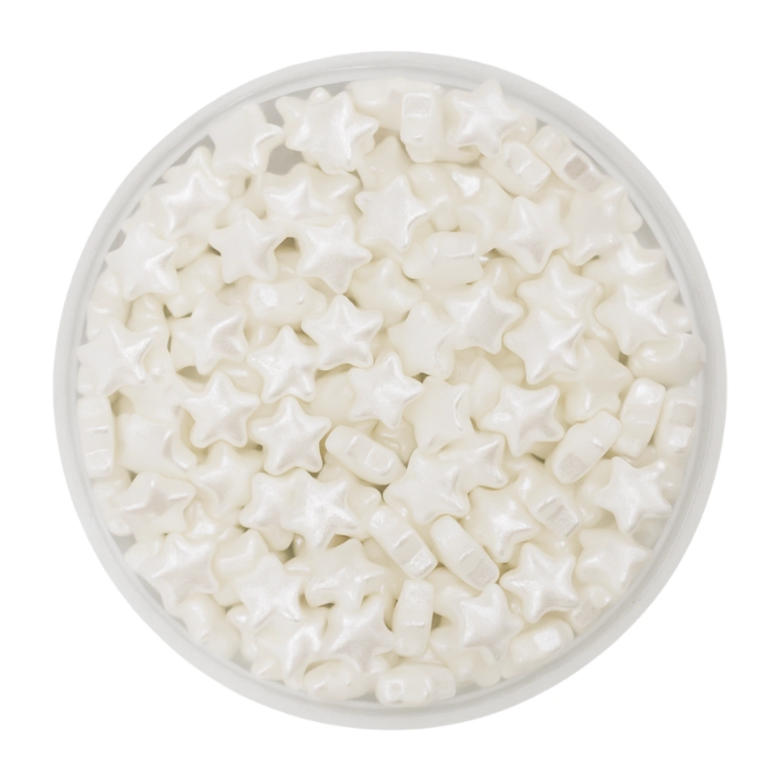 Pearl White Star Sprinkles - 100g