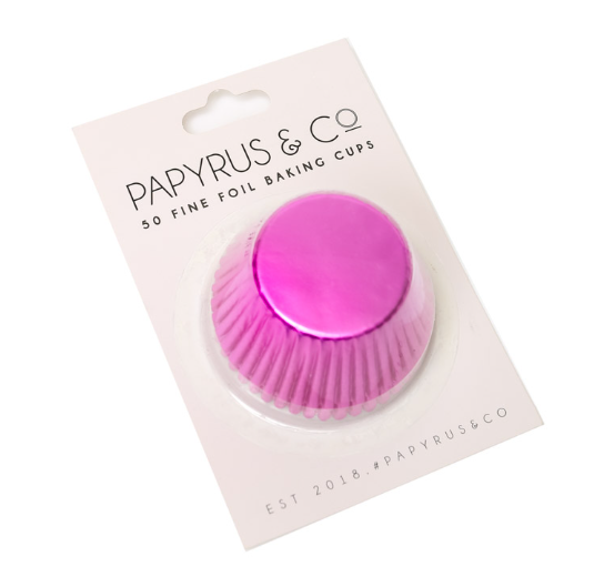 Standard Hot Pink Foil Baking Cups (50 Pack) - 50mm Base