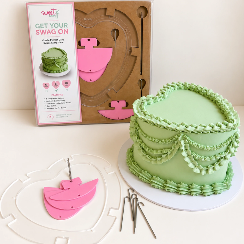 Get Your Swag On - 8" Heart Cake Swag Templates (SweetP)